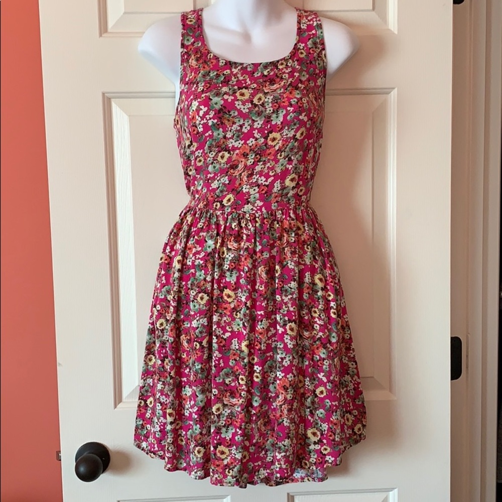 Floral Heart Cutout Dress